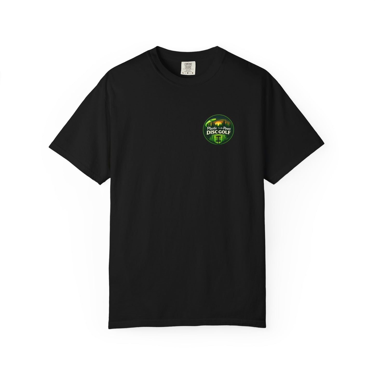 Disc Golf T-Shirt — “Huckin' Plastic Smokin' Trees” Forest Graphic