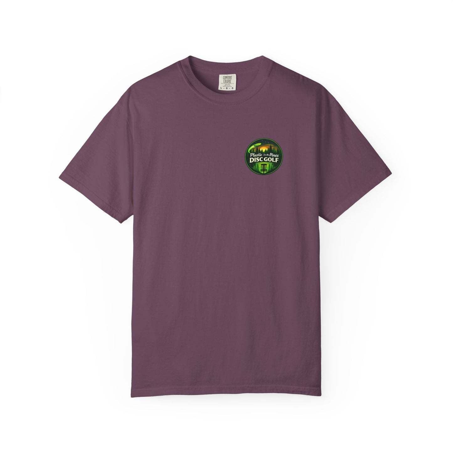 Disc Golf T-Shirt — “Huckin' Plastic Smokin' Trees” Forest Graphic