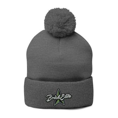 Brick Elite Flag Football Embroidered Pom-Pom Knit Cap