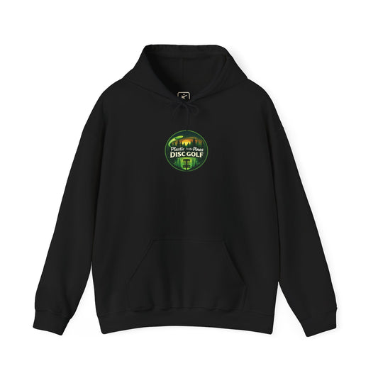 Disc Golf Hoodie – “Huckin’ Plastic Smokin’ Trees” Forest Disc Golf Pullover