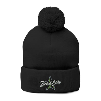 Brick Elite Flag Football Embroidered Pom-Pom Knit Cap