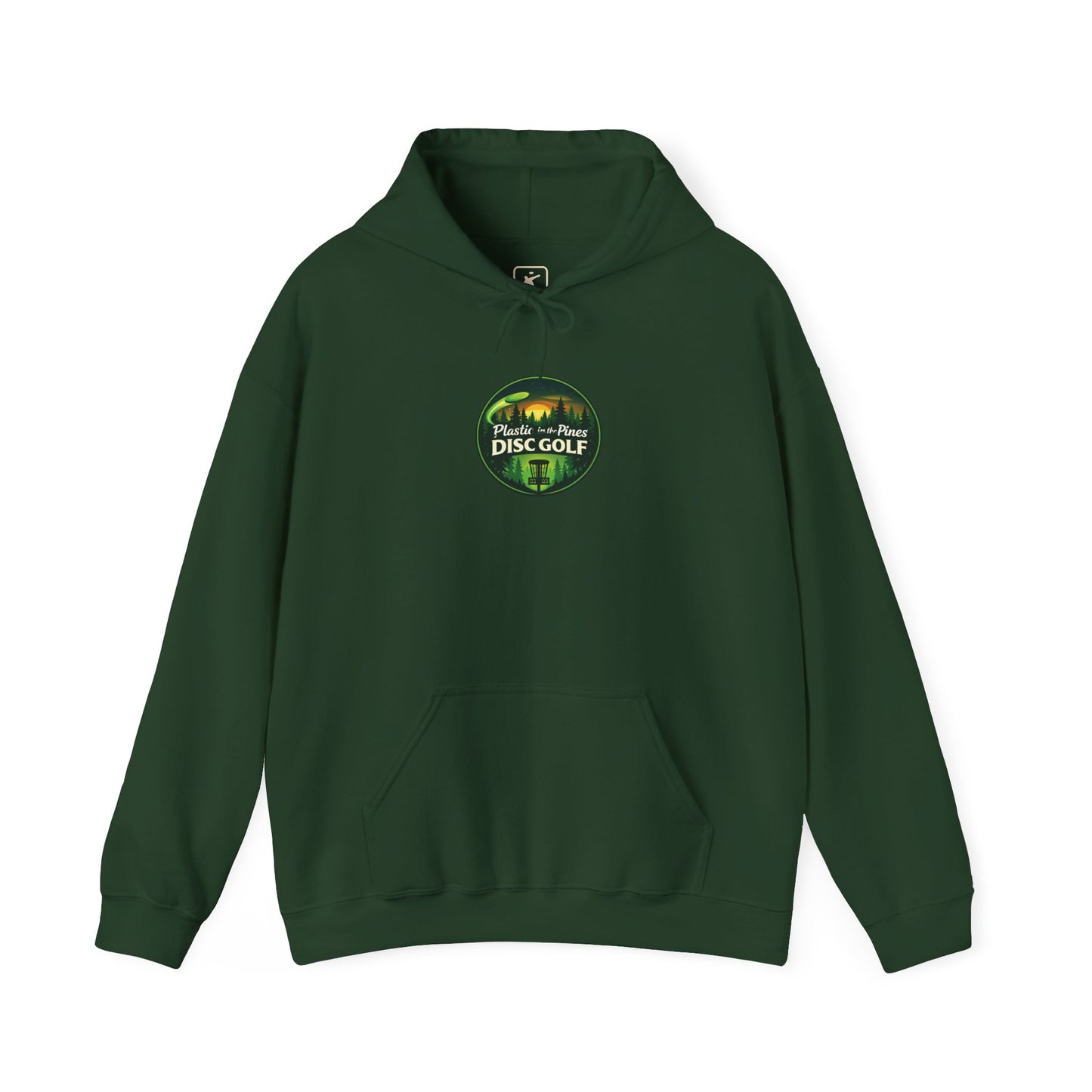 Disc Golf Hoodie – “Huckin’ Plastic Smokin’ Trees” Forest Disc Golf Pullover