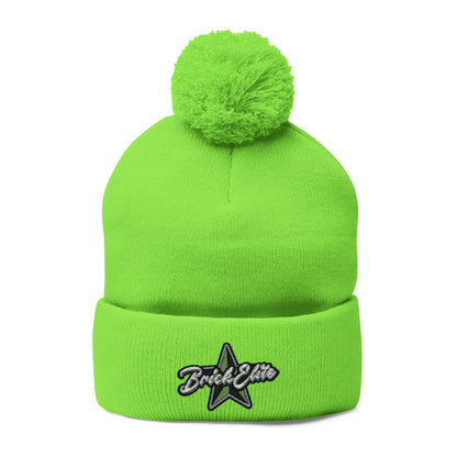 Brick Elite Flag Football Embroidered Pom-Pom Knit Cap